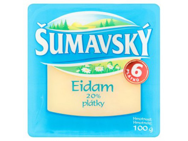 Šumavský Сыр Эдам 20 ломтики 100 г